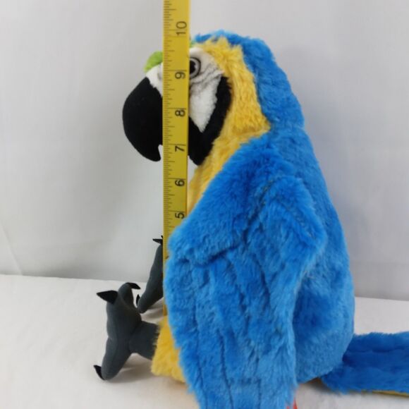 Wild Republic Macaw Parrot Blue Yellow Realistic 10" Stuffed Animal Plush - Picture 9 of 11